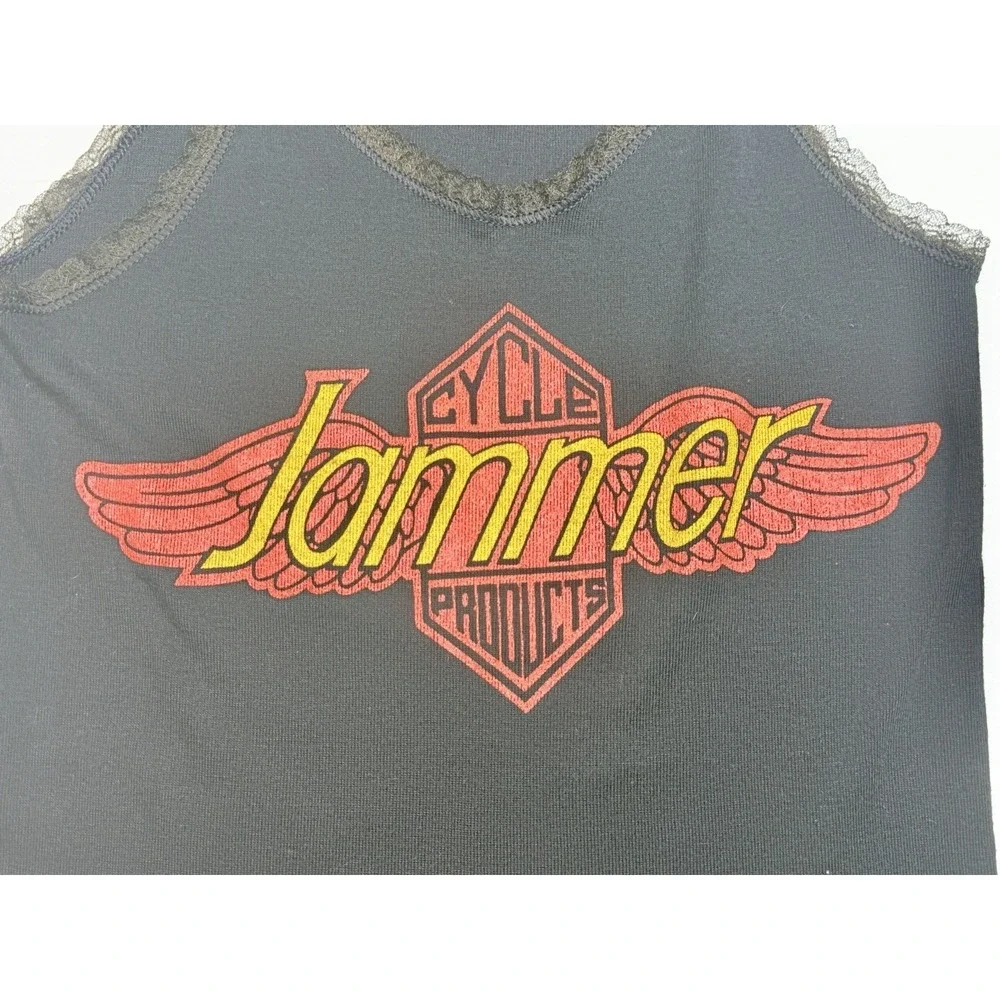Women's Vintage Custom Jammer Products‎ Motorcycle Lace Trim Cami Tank Top Large